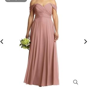 Dessy Collection Off-the-Shoulder Draped Chiffon Maxi Dress In Dessert R…